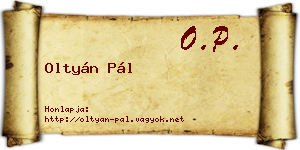Oltyán Pál névjegykártya